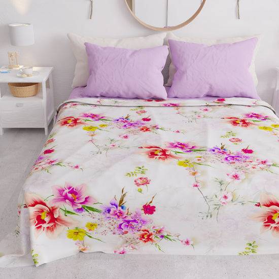 PETTI Copriletto Estivo, Coperta Leggera, Lenzuola Copriletto, Spring Bianco