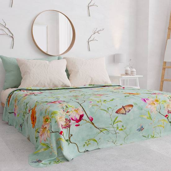 PETTI Copriletto Estivo, Coperta Leggera, Lenzuola Copriletto, Spring Acquamarina