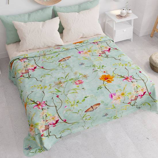 PETTI Copriletto Estivo, Coperta Leggera, Lenzuola Copriletto, Spring Acquamarina