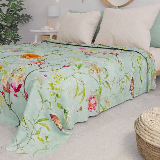 PETTI Copriletto Estivo, Coperta Leggera, Lenzuola Copriletto, Spring Acquamarina