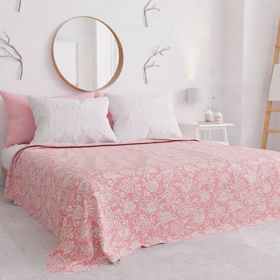 PETTI Copriletto Estivo, Coperta Leggera, Lenzuola Copriletto, Pizzo Rosa