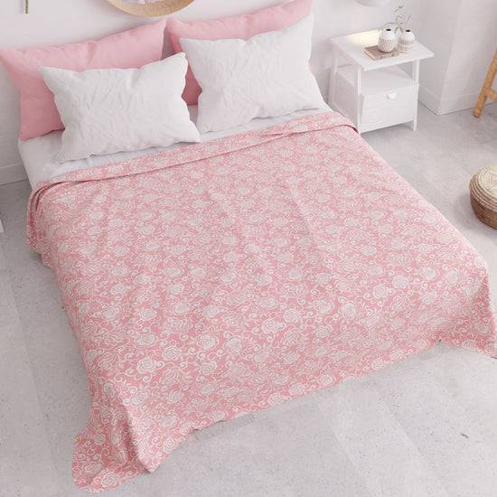 PETTI Copriletto Estivo, Coperta Leggera, Lenzuola Copriletto, Pizzo Rosa