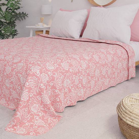 PETTI Copriletto Estivo, Coperta Leggera, Lenzuola Copriletto, Pizzo Rosa
