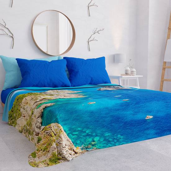 PETTI Copriletto Estivo, Coperta Leggera, Lenzuola Copriletto Marino