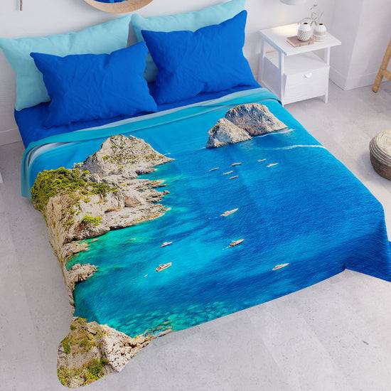 PETTI Copriletto Estivo, Coperta Leggera, Lenzuola Copriletto Marino