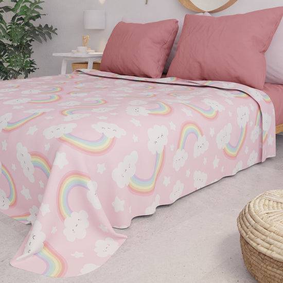 PETTI Copriletto Estivo, Coperta Leggera, Lenzuola Copriletto, Rainbow