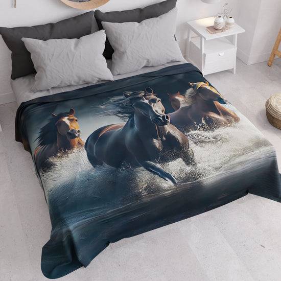 PETTI Copriletto Estivo, Coperta Leggera, Lenzuola Copriletto, Horses