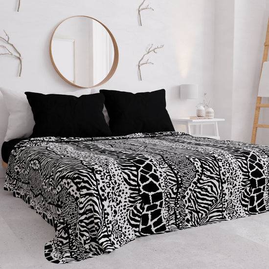 PETTI Copriletto Estivo, Coperta Leggera, Lenzuola Copriletto, Animalier Zebrato