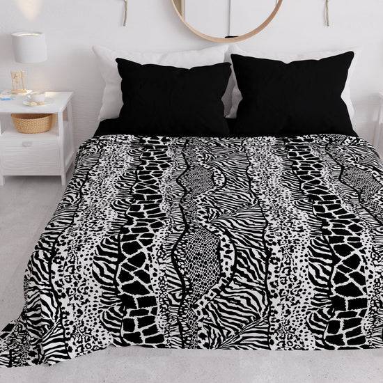 PETTI Copriletto Estivo, Coperta Leggera, Lenzuola Copriletto, Animalier Zebrato