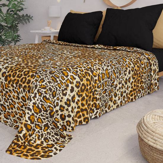 PETTI Copriletto Estivo, Coperta Leggera, Lenzuola Copriletto, Animalier Maculato