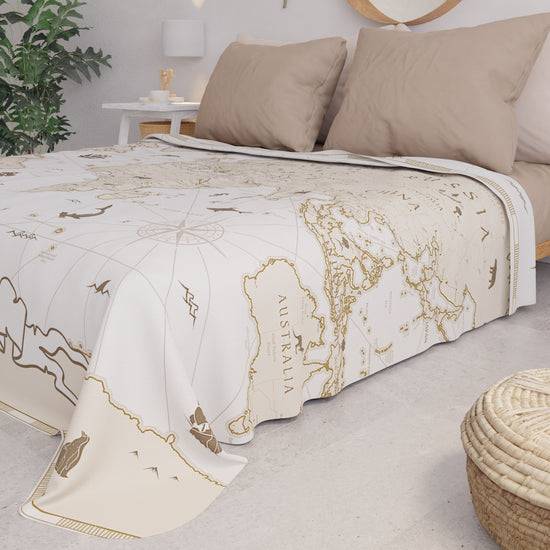 PETTI Copriletto Estivo, Coperta Leggera, Lenzuola Copriletto, World Bianco