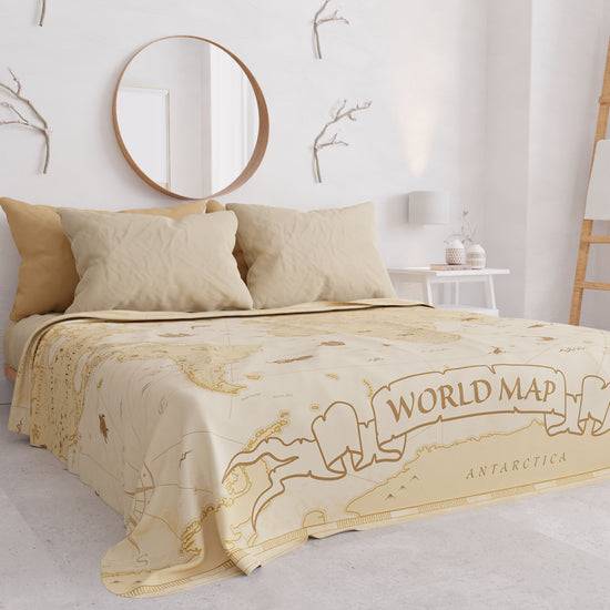 PETTI Copriletto Estivo, Coperta Leggera, Lenzuola Copriletto, World Beige