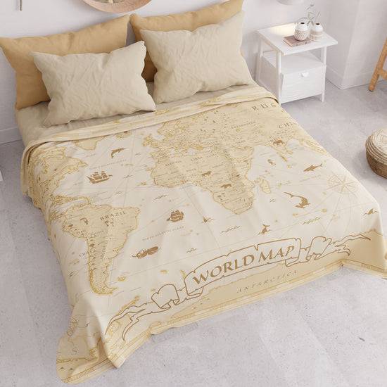 PETTI Copriletto Estivo, Coperta Leggera, Lenzuola Copriletto, World Beige