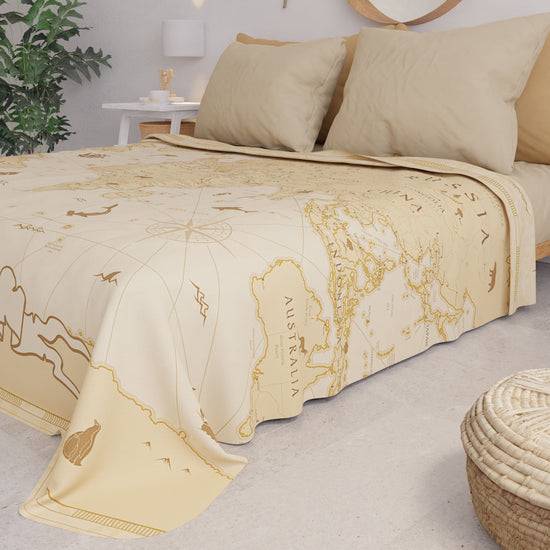 PETTI Copriletto Estivo, Coperta Leggera, Lenzuola Copriletto, World Beige