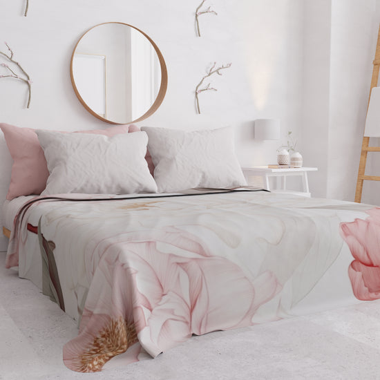 PETTI Copriletto Estivo, Coperta Leggera, Lenzuola Copriletto Peonia