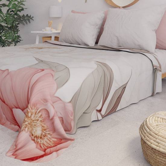 PETTI Copriletto Estivo, Coperta Leggera, Lenzuola Copriletto Peonia