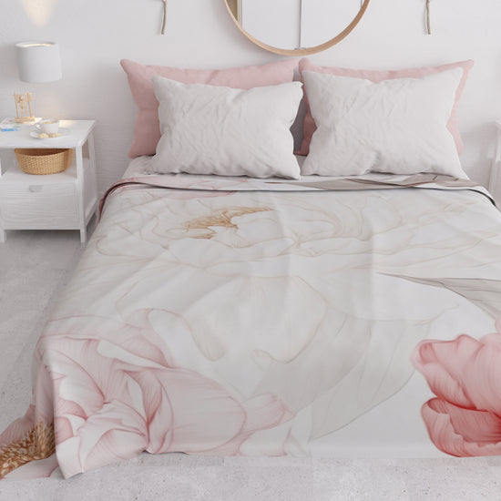 PETTI Copriletto Estivo, Coperta Leggera, Lenzuola Copriletto Peonia