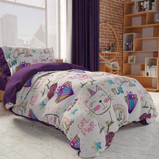 PETTI Copripiumino, Copripiumino Cameretta, Singolo E Una Piazza E Mezza, Gattino