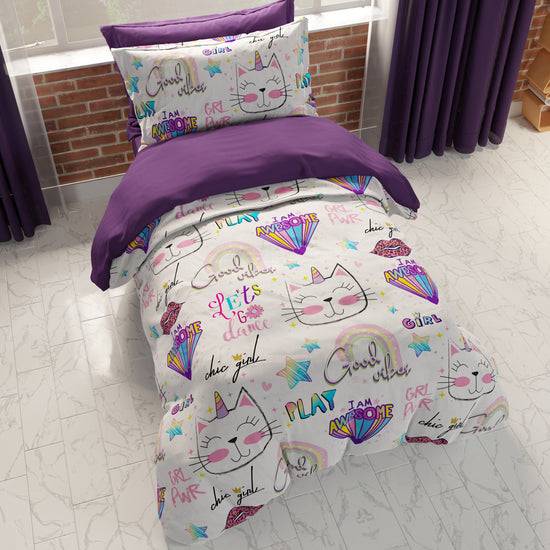 PETTI Copripiumino, Copripiumino Cameretta, Singolo E Una Piazza E Mezza, Gattino