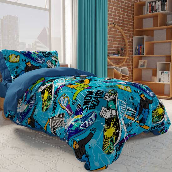 PETTI Copripiumino, Copripiumino Cameretta, Singolo E Una Piazza E Mezza, Snowboard