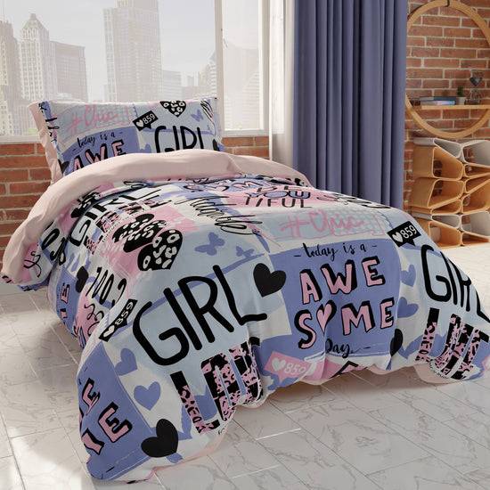 PETTI Copripiumino, Copripiumino Cameretta, Singolo e Una Piazza e Mezza, Girl Cool