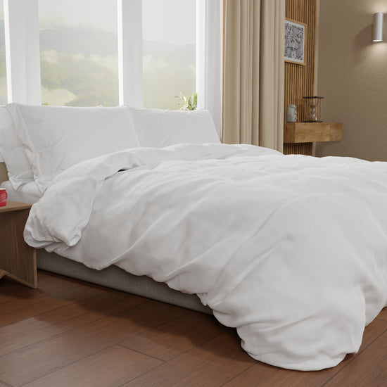 PETTI Copripiumino Matrimoniale, Sacco Copripiumino E Federe, Tinta Unita Bianco