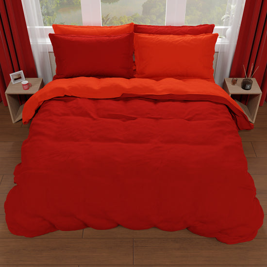 PETTI Copripiumino Matrimoniale, Sacco Copripiumino E Federe, Rosso/Bordeaux