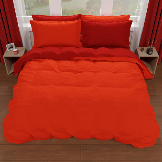 PETTI Copripiumino Matrimoniale, Sacco Copripiumino E Federe, Rosso/Bordeaux