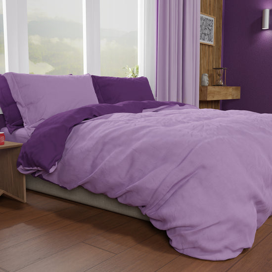 PETTI Copripiumino Matrimoniale, Sacco Copripiumino E Federe, Lilla/Viola