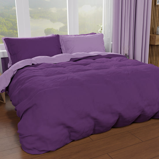 PETTI Copripiumino Matrimoniale, Sacco Copripiumino e Federe, Lilla/Viola