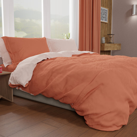 PETTI Copripiumino Matrimoniale, Sacco Copripiumino E Federe, Cipria Chiaro/Scuro