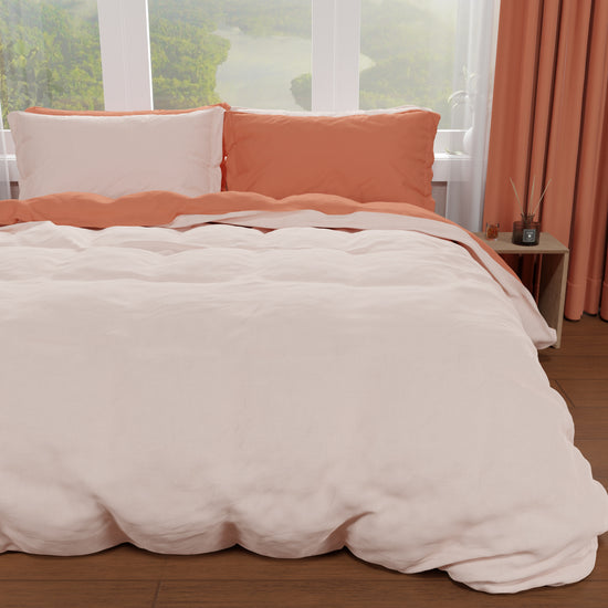 PETTI Copripiumino Matrimoniale, Sacco Copripiumino E Federe, Cipria Chiaro/Scuro