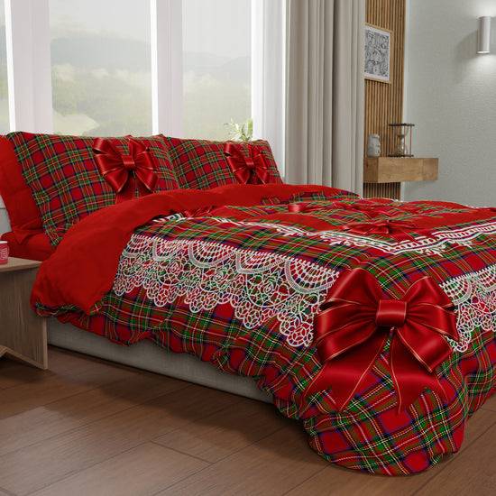 PETTI Copripiumino Matrimoniale, Singolo, Una Piazza E Mezza, Fiocco Tartan, Fantasia Scozzese