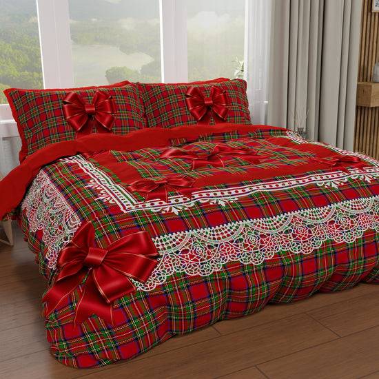 PETTI Copripiumino Matrimoniale, Singolo, Una Piazza e Mezza, Fiocco Tartan, Fantasia Scozzese