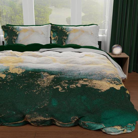 PETTI Copripiumino Matrimoniale, Singolo, Una Piazza E Mezza, Marble 09 Smeraldo