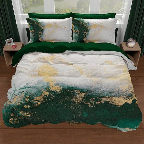 PETTI Copripiumino Matrimoniale, Singolo, Una Piazza E Mezza, Marble 09 Smeraldo