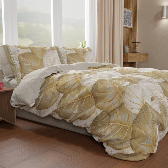 PETTI Copripiumino Matrimoniale, Singolo, Una Piazza E Mezza, Tropical Tortora Oro