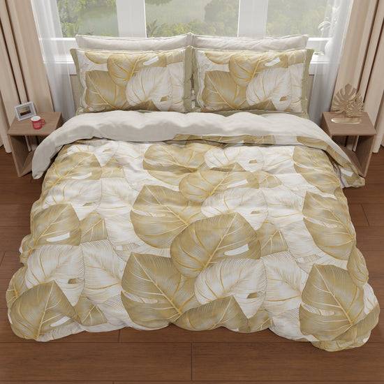 PETTI Copripiumino Matrimoniale, Singolo, Una Piazza E Mezza, Tropical Tortora Oro