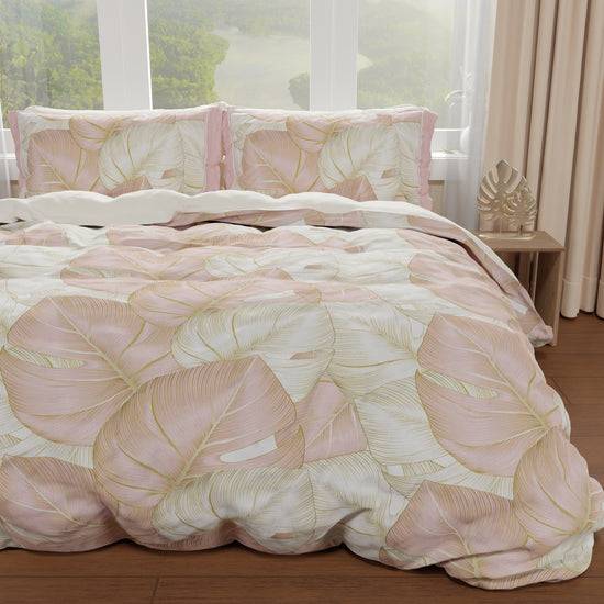 PETTI Copripiumino Matrimoniale, Singolo, Una Piazza E Mezza, Tropical Cipria Oro