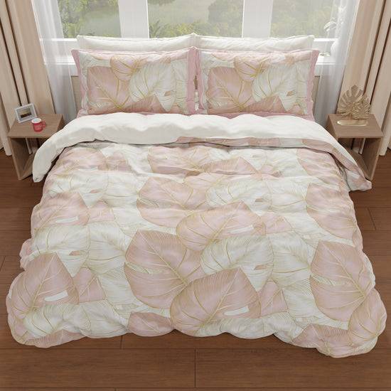 PETTI Copripiumino Matrimoniale, Singolo, Una Piazza E Mezza, Tropical Cipria Oro