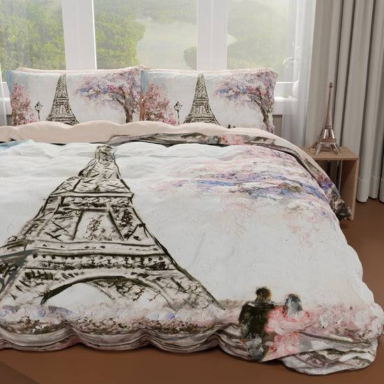 PETTI Copripiumino Matrimoniale, Singolo, Una Piazza E Mezza, Paris, Parigi Torre Eiffel