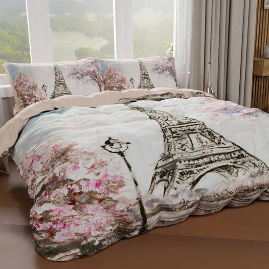 PETTI Copripiumino Matrimoniale, Singolo, Una Piazza e Mezza, Paris, Parigi Torre Eiffel