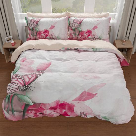 PETTI Copripiumino Matrimoniale, Singolo, Una Piazza E Mezza, Roses Butterfly