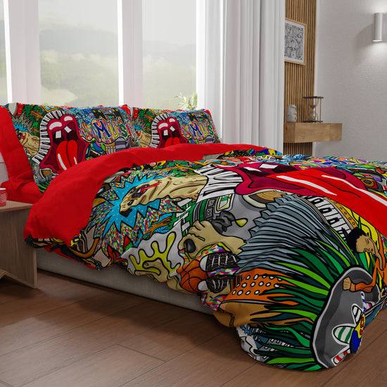 PETTI Copripiumino Matrimoniale, Singolo, Una Piazza E Mezza, Murales