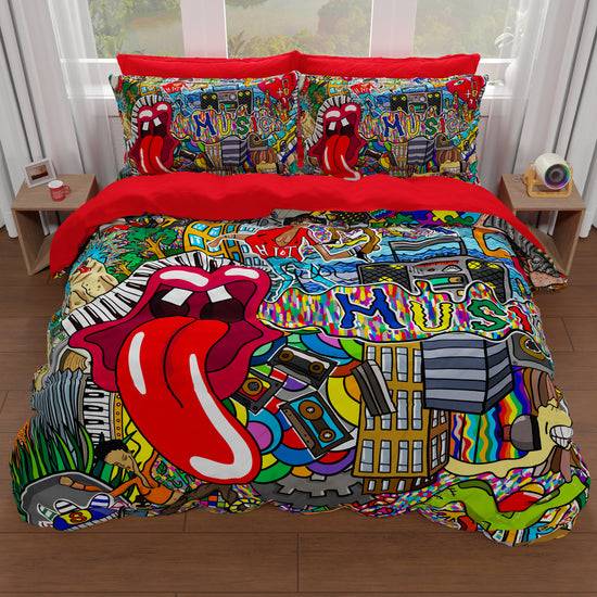 PETTI Copripiumino Matrimoniale, Singolo, Una Piazza E Mezza, Murales