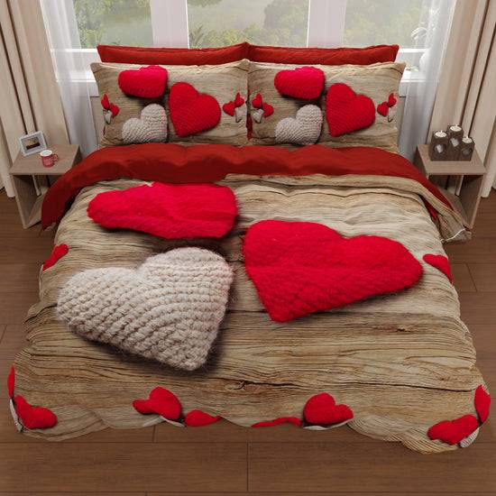 PETTI Copripiumino Matrimoniale, Singolo, Una Piazza E Mezza, Cuore