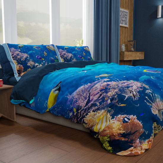 PETTI Copripiumino Matrimoniale, Singolo, Una Piazza E Mezza, Acquario