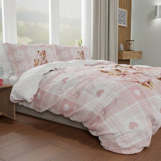 PETTI Copripiumino Matrimoniale, Singolo, Una Piazza E Mezza, Teddy Love Rosa