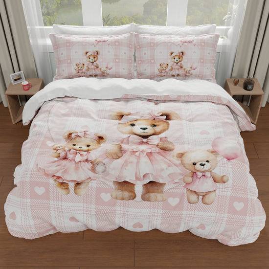 PETTI Copripiumino Matrimoniale, Singolo, Una Piazza E Mezza, Teddy Love Rosa