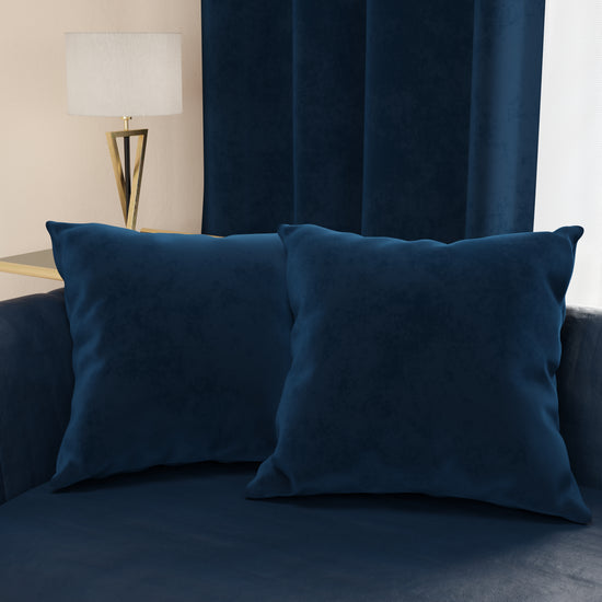 PETTI Cuscini Arredo in Velluto 2pz, Cuscini divano Blu